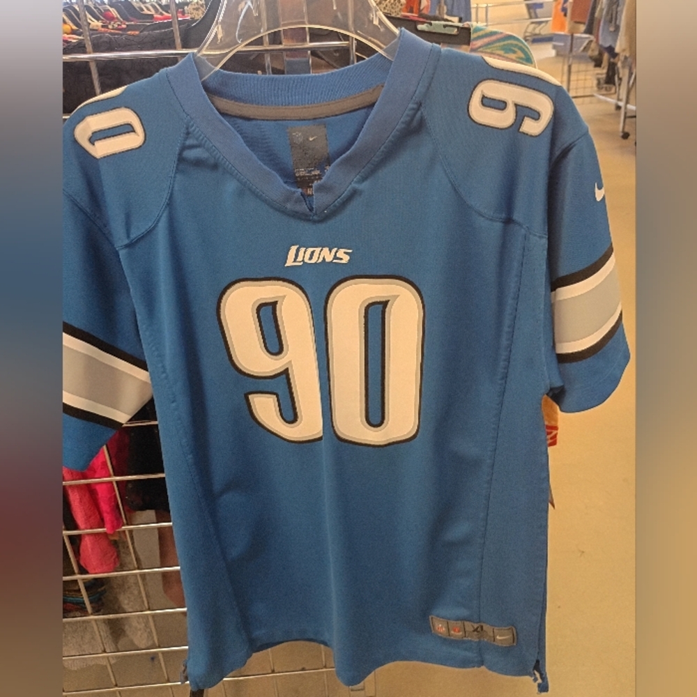 Nike Blue Detroit Lions #90 Game Jersey